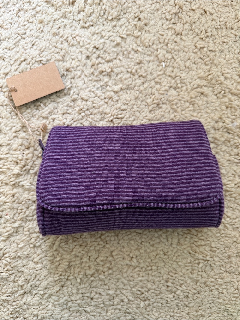 Brandy melville purple striped makeup bag